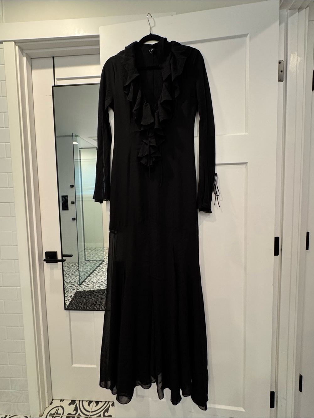 Like New Ming Wang Chiffon Maxi Dress